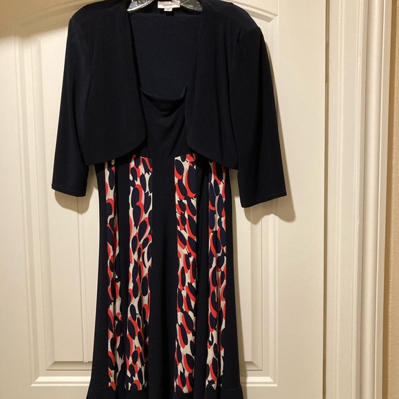 Dress - Womens DRESSBARN Strappy dress with jacket in black with accents - Picture 1 of 4